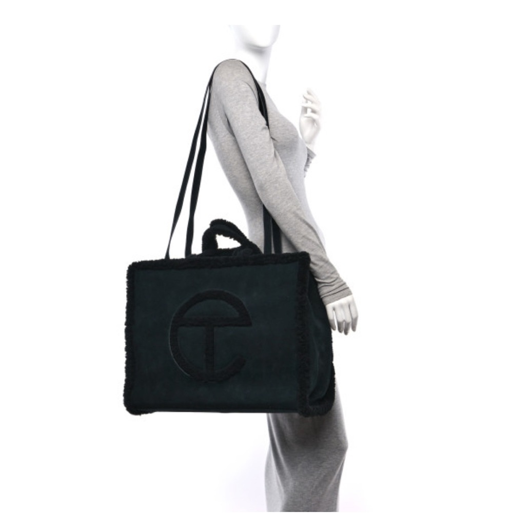 Telfar X UGG Black Shearling Tote Bag medium